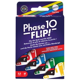 Mattel Games Mattel Games Phase 10 Flip Kartenspiel, Kartenspiel für die ganze Familie mit beidseitig bedruckten Karten, mit speziellen Farbphasen für 2 bis 6 Spieler, HYN12