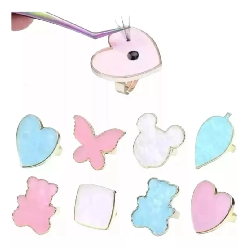 Mafab 3 Anillos Pegamento Extensión De Pestañas Piedra Jade