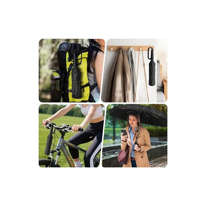 Paraguas Plegable Automático VABESSA con Protección UV y 10 Varillas