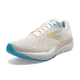 Brooks Men’s Ghost 16 Neutral Running Shoe - Coconut/Blue/Yellow - 12 Medium