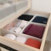 FixtureDisplays 2-Cell Compartment Organier Bin White Cloth Storage Box Basket