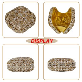 Octagonal Box Evening Bag Cute Crystal Clutch Glitter Women Rhinestone Handbags Party Purses Wedding Bag(White gold)