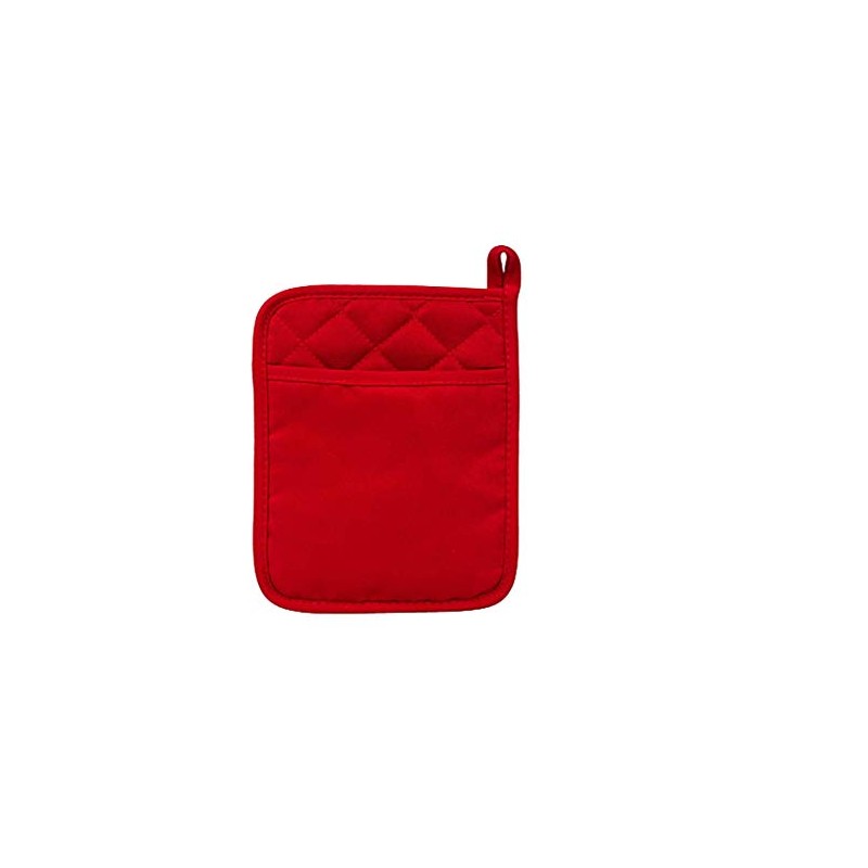 Home Collection Red Polyester/Rubber Pot Holder, 2 Pack - Heat