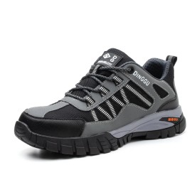 Men's Puncture-proof Steel Toe Anti-smashing, Anti-skid and Shock-absorbing Safety Shoes Men's Work ShoesColor: Grey, US Size: 7