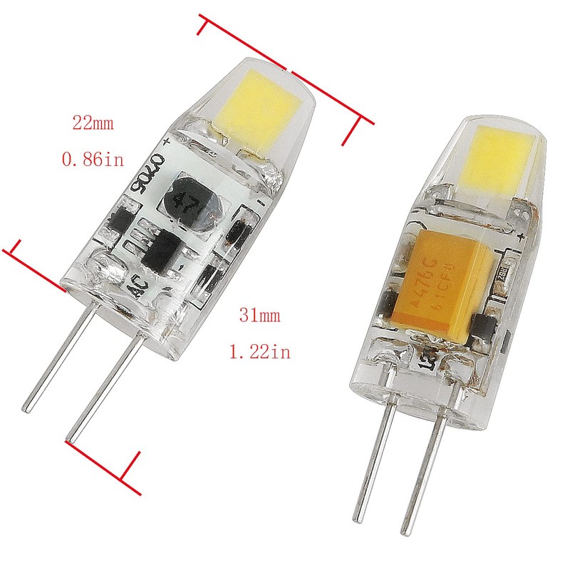 BLLNDX No Flicker LED G4 Bulb 2PCS AC/DC 12V 1.2W