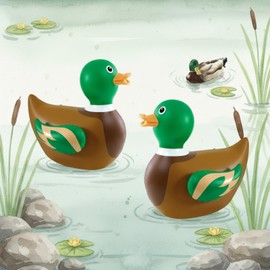 Hungdao 2 Pcs 4 Feet Inflatable Mallard Duck for Duck Birthday Giant Pool Float Huge Funny Large Blow up Fall Pool Floats for Lucky Birthday Party Decoration