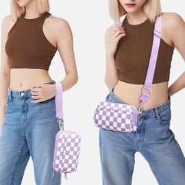 FODOKO Wristlet wallets for women Nylon Quilted Wallet with 4 Zippers,Travel Credit Card,Holder Cell Phone Organizer,coin purse