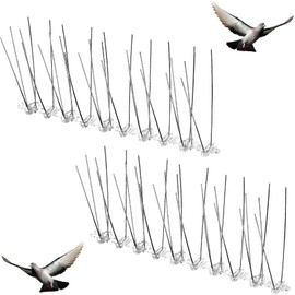 Stainless Steel Bird Spikes Anti Pigeons Deterrent Kit Bird Spikes Anti Climb Security Wall Fence Away from Roof Windowsill Deterrent for Birds Crows Easy Setup and Remove