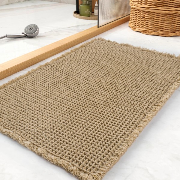 tchdio Waffle Bath Mat Rug Super Absorbent Non Slip Bath