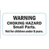 Warning Choking Hazard Under 8 Labels, 5" x 1", Roll of 750 Labels
