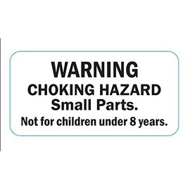 Warning Choking Hazard Under 8 Labels, 5" x 1", Roll of 750 Labels
