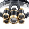 Glam 80000LM 5-LED Zoom LED Rechargeable Headlamp Head Light Torch