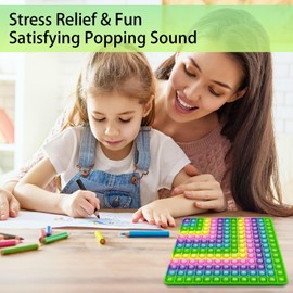 Times Table Poppet 12x12 Math Fidget Toy Multiplication Popper Relieve Stress And Anxiety 12x12&12+12 (Macaron Right Angle Double-Sided 1-144)