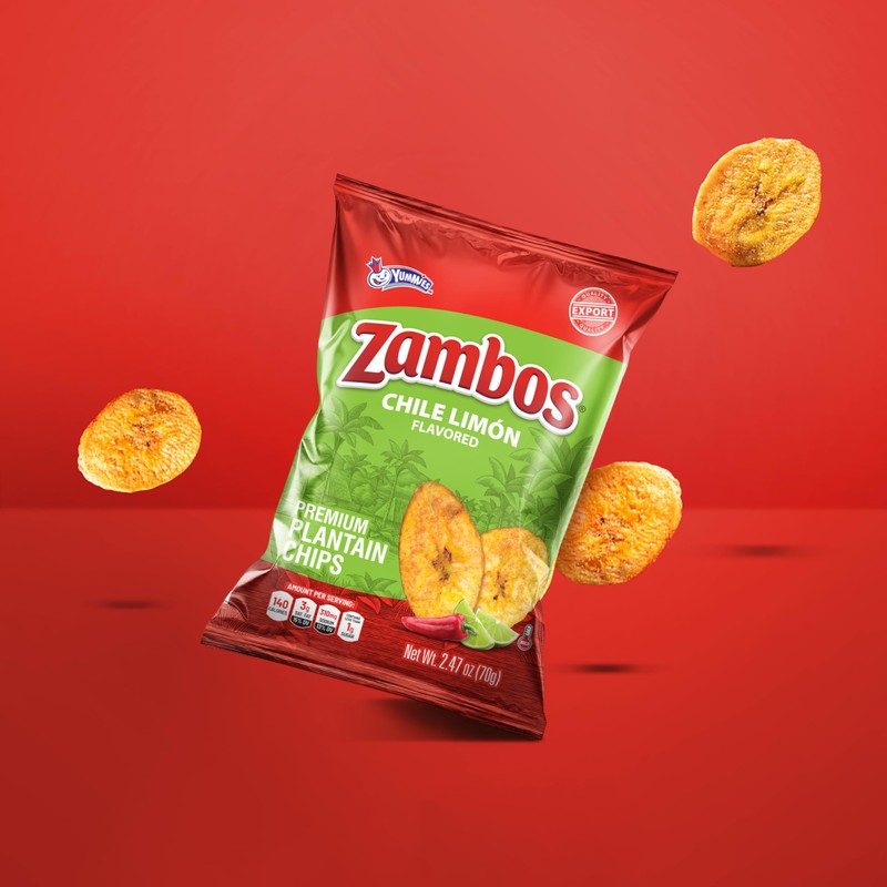 Zambos Plantain Chips Chile Limon, 2.47 Oz (Pack of 8)