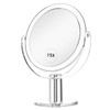 CLSEVXY Vanity Mirror Makeup Mirror with Stand, 1X/15X Magnification Double