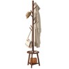 BMOSU Coat Rack freestanding Stand with 2 Shelves Bamboo Wooden