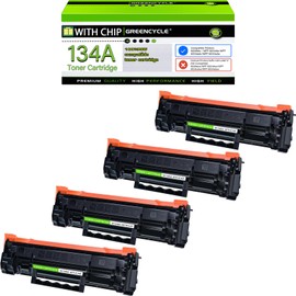 greencycle W1340A Toner Cartridge Replacement Compatible for HP 134A Black Toner Cartridge Work with Laser Jet M209dw M234dw M234sdn M234sdw Printer Ink Cartridge(4PCS,with Chip)