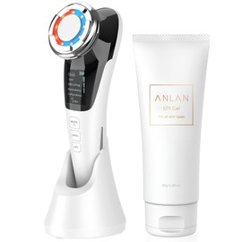 【Featured in Bijin Hyakka 】ANLAN Hot and Cold Facial Machine EMS Lift Hot and Cold Care LED Light Beauty 1 Unit 8 Functions Beauty Facial Machine Ion Introduction Ion Extraction Pores Home Use (White