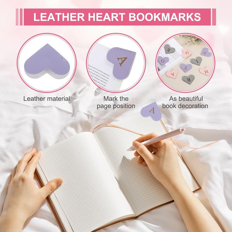 PATIKIL Heart C Bookmark Cute Stylish Leather Bookmark Page Marker