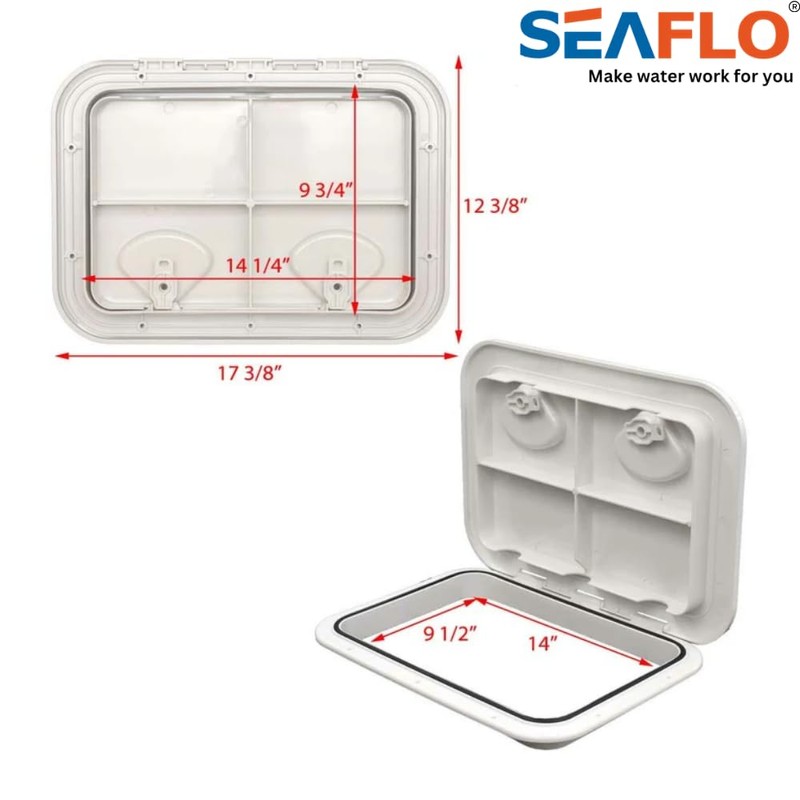 SEAFLO Marine Boat Deck Rectangular Access Hatch - 12.4" x