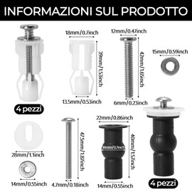 8 Pcs Toilet Seat Fixings Accessories Toilet Seat Fixing Screws Toilet Seat Fixing Kit Toilet Seat Fixing Set Rubber Fixing Toilet Seat Fixing Fixing Toilet Seat Fixing