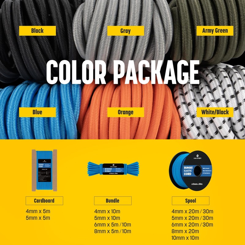 Kamu Synber Bungee Cord 4mm x 20m Elastic Shock Cord