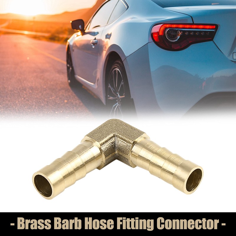X AUTOHAUX 8mm Brass Barb Elbow 90 Degree Male Fitting