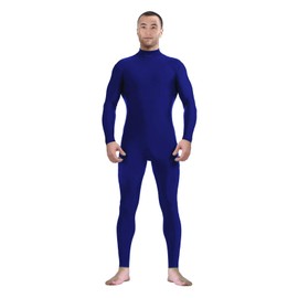 Aniler Men's and Women's Spandex Headless and Without Gloves Socks Zentai Costume Bodysuit Stretchy Cosplay Unitard Body Suit (Large, Blue)