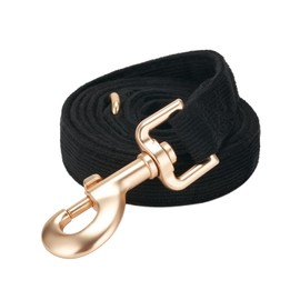 Ewinoom Soft Cotton Dog Leash, 5 Ft Heavy Duty Corduroy Dog Leashes with Gold Metal Hook for Small Medium Large Dogs,Medium,Black