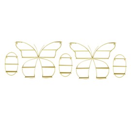 Wall-Mounted Butterfly Nail Polish Storage Rack,5PCS Iron Nail Display Shelf for Home Salon Shop Spa, Heavy Duty Nail Polish Organizer (Gold)
