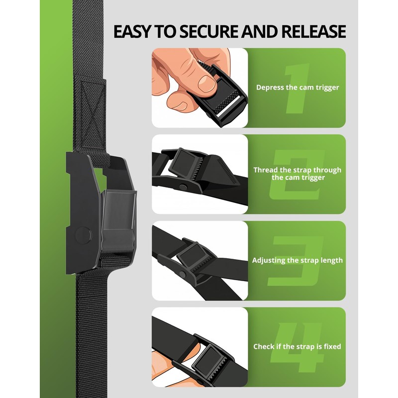 STAYGROW Lashing Straps with Buckles, 0.75'' x 48'' Tie Down