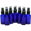 1 Oz (30 ml) Blue Boston Round Glass Bottle w/Black