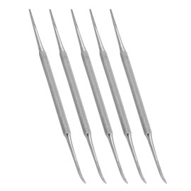 Ingrown Toenail File and Lifter Cuticle Pusher and Nail Cleaner, Dual Ended Nail Care Tool, Stainless Steel (Pack of 5)