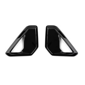 JUIVEEL ABS Front Bumper Side Air Vent Cover Fog Light Lamp Decor Cover Front Bumper Middle Mesh Cover Compatible with Hyundai Kona 2024 2025 SX2 Accessories (Glossy Black Style)