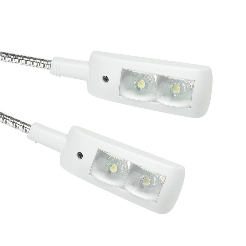 Dual Mighty Bright LED Light for Music Sheet Stands White