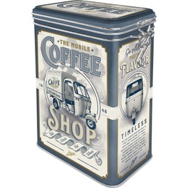 Nostalgic-Art Retro Coffee Canister 1.3 Litre Ape - Coffee Shop - Gift Idea for Italy Fans Tin Tin with Aroma Lid Vintage Design