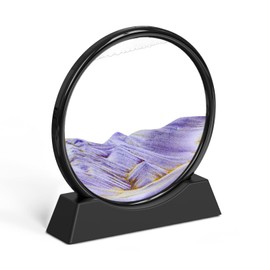 Fitifun Moving Sand Art, Sand Art Liquid Motion Moving Sand Art Picture Sandscapes in Motion 3D Sand Painting for Home Decor and Office(Purple, 12IN)