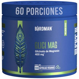 Birdman Glicinato de Magnesio | Bisglicinato de Magnesio | 400 mg | Sin Aditivos, Sin Sabor | Cápsula Vegana | 60 Porciones | 240 Cápsulas