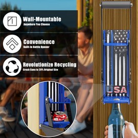 KANBOL 16oz 12oz Metal Can Crusher,Aluminum Can crusher,Heavy Duty Can Smasher Wall Mounted-G7