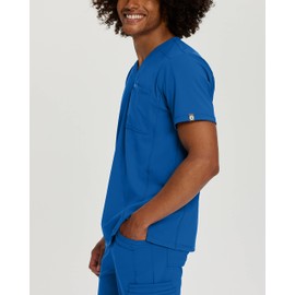 Urbane Impulse Tailored Fit Extreme Stretch 2-Pkt V-Neck Scrub Top for Men 9911 New Royal LGE