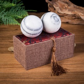 Galaxy Pattern Marble Stone Chinese Healthy Exercise Massage Baoding Balls