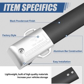 Auto Dynasty Pair of Factory Style Roof Rack Top Rail Cross Bars Buggage Cargo Carrier Compatible with Lexus GX460 2010-2023, Aluminum, Black Powdercoated