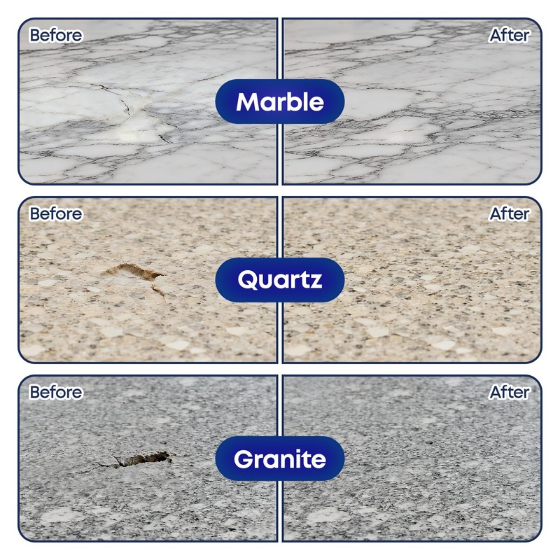 Marble and Granite Repair Kit (White) - 30-Min Quick-Drying Quartz