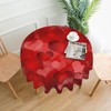 Happy Valentine's Day Tablecloth Round 70 Inch Red Heart Table