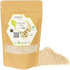 Psyllium Husk en Polvo 100% Natural (100 g) | Fibra Soluble de Alta Pureza | Apoyo Digestivo y Saciedad | Sin Gluten | Maia Orgánicos