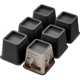TomGear Bed Furniture Risers 3 Inches, Heavy Duty Bed Lifts in Heights of 3 Inches, Furniture Risers for Bed, Couch, Desk, Sofa, Chair, Table Legs Extenders (Pack of 6, Black)