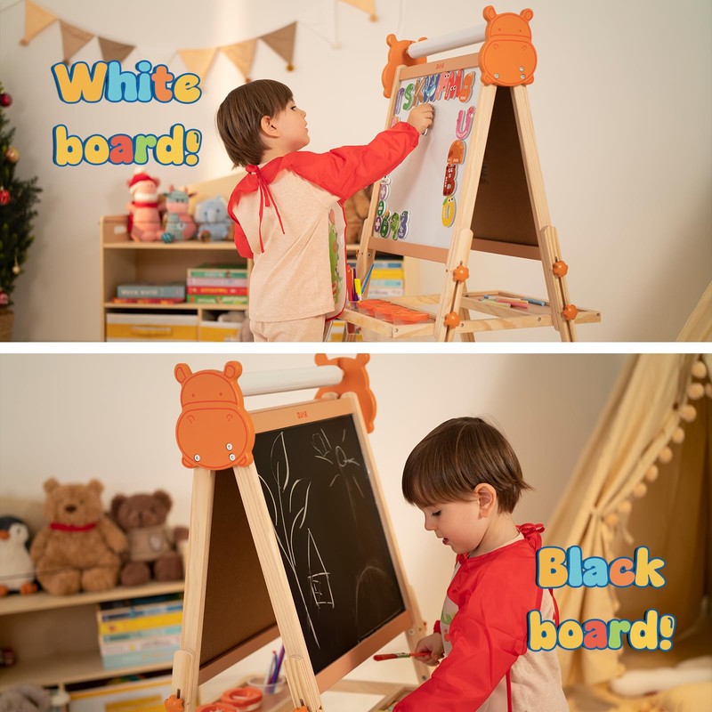 DJAR Adjustable Kids Art Easel with Paper Roll & Magnetic