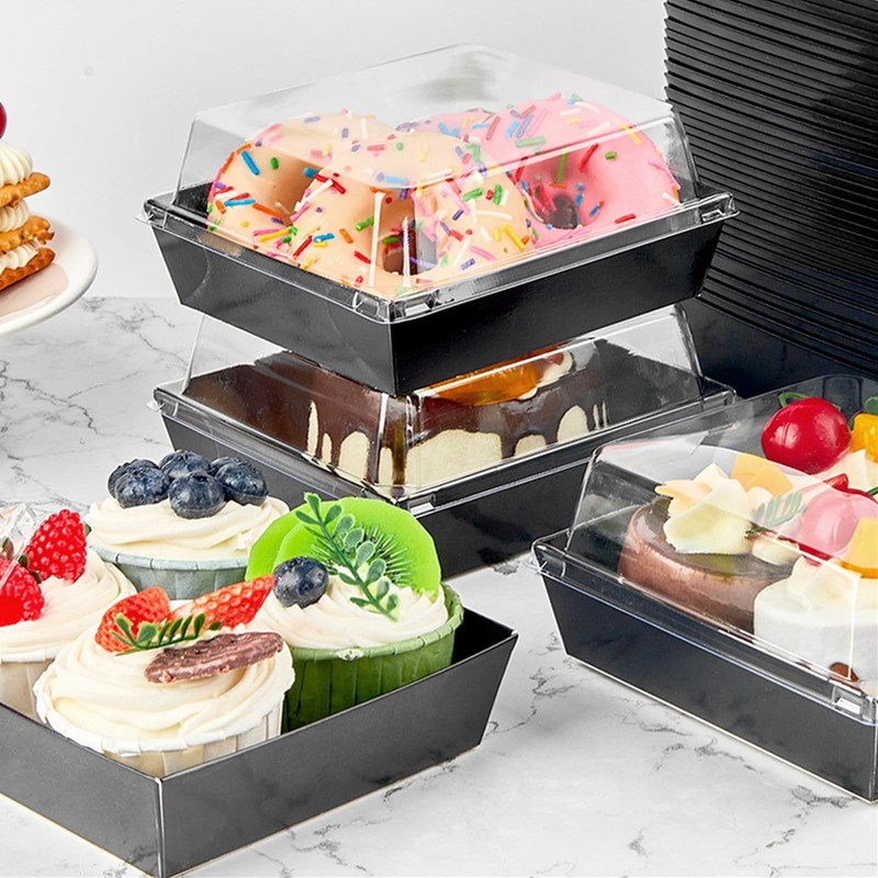 Ocmoiy Small Charcuterie Boxes with Clear Lids, To Go Paper