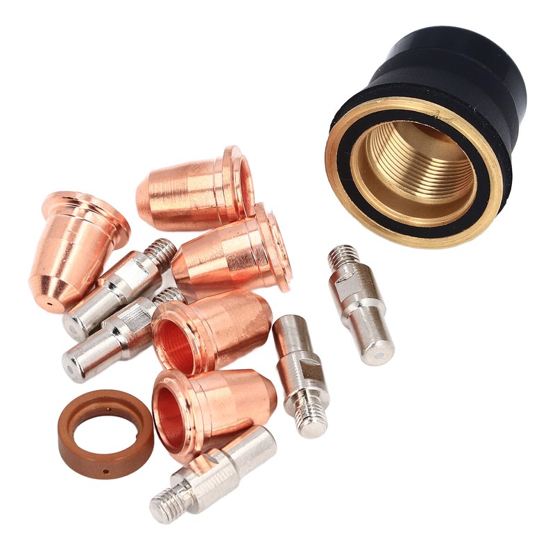 12Pcs Nozzle Electrode Kit Brass Plasma Torch Electrode Nozzle Tip
