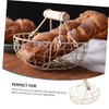 Ciieeo 1Pc Retro Beige Iron Storage Basket Decorative Household Fruit